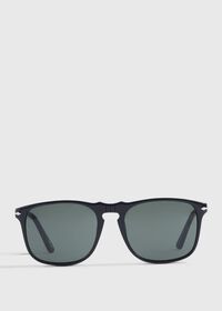 Paul Stuart Persol® Black Sunglasses with Green Lens, thumbnail 1
