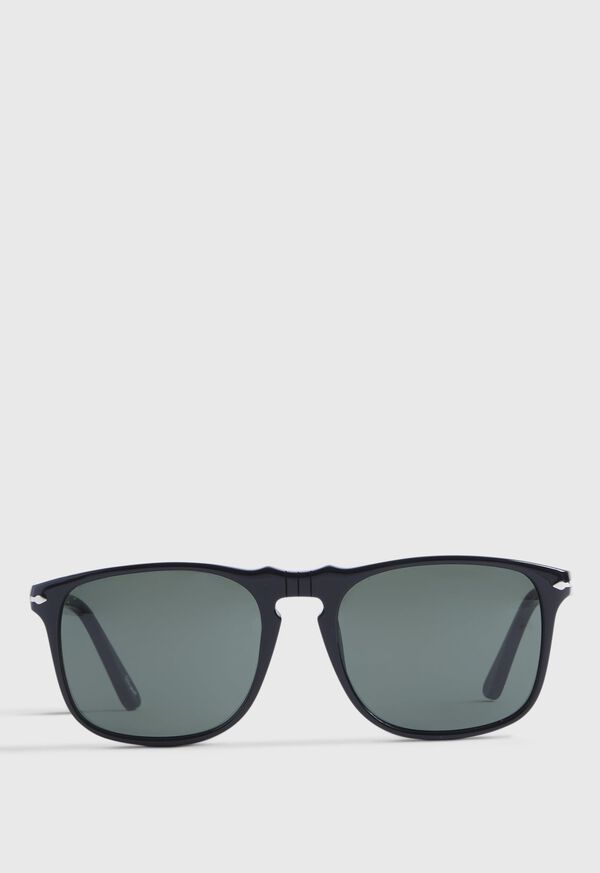 Paul Stuart Persol® Black Sunglasses with Green Lens, image 1