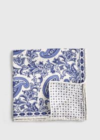 Paul Stuart Reversible Paisley Pocket Square, thumbnail 1