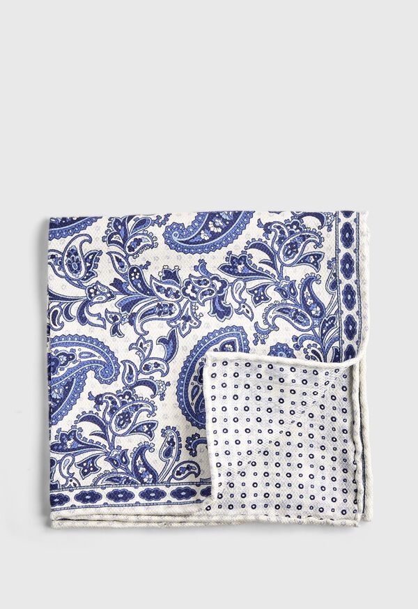Paul Stuart Reversible Paisley Pocket Square, image 1