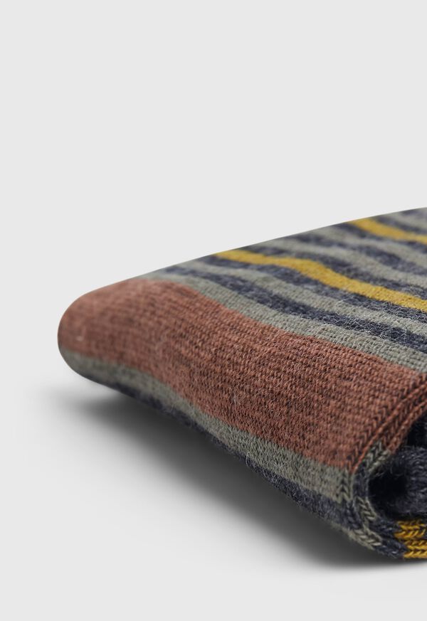 Paul Stuart Wool Blend Multi Stripe Crew Sock, image 2