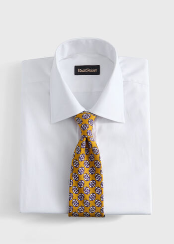 Paul Stuart Large Medallion Print Silk Tie