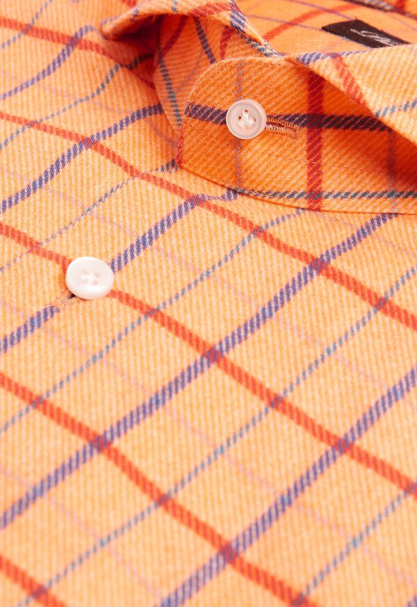 Paul Stuart Brushed Cotton Printed Plaid Sport Shirt, image 2