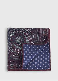 Paul Stuart Paisley Reversible Pocket Square, thumbnail 1