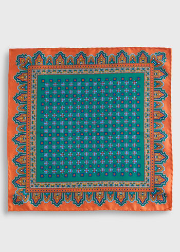 Paul Stuart Medallion Print Pocket Square