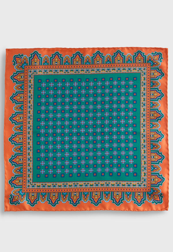 Paul Stuart Medallion Print Pocket Square, image 2