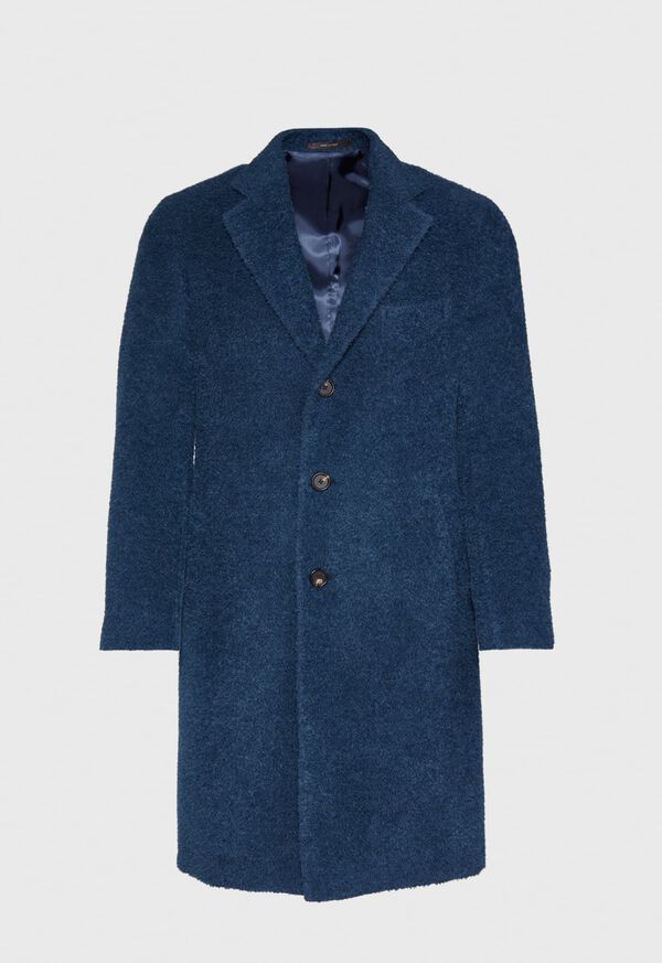 Paul Stuart Teal Blue Long Hair Overcoat, image 1