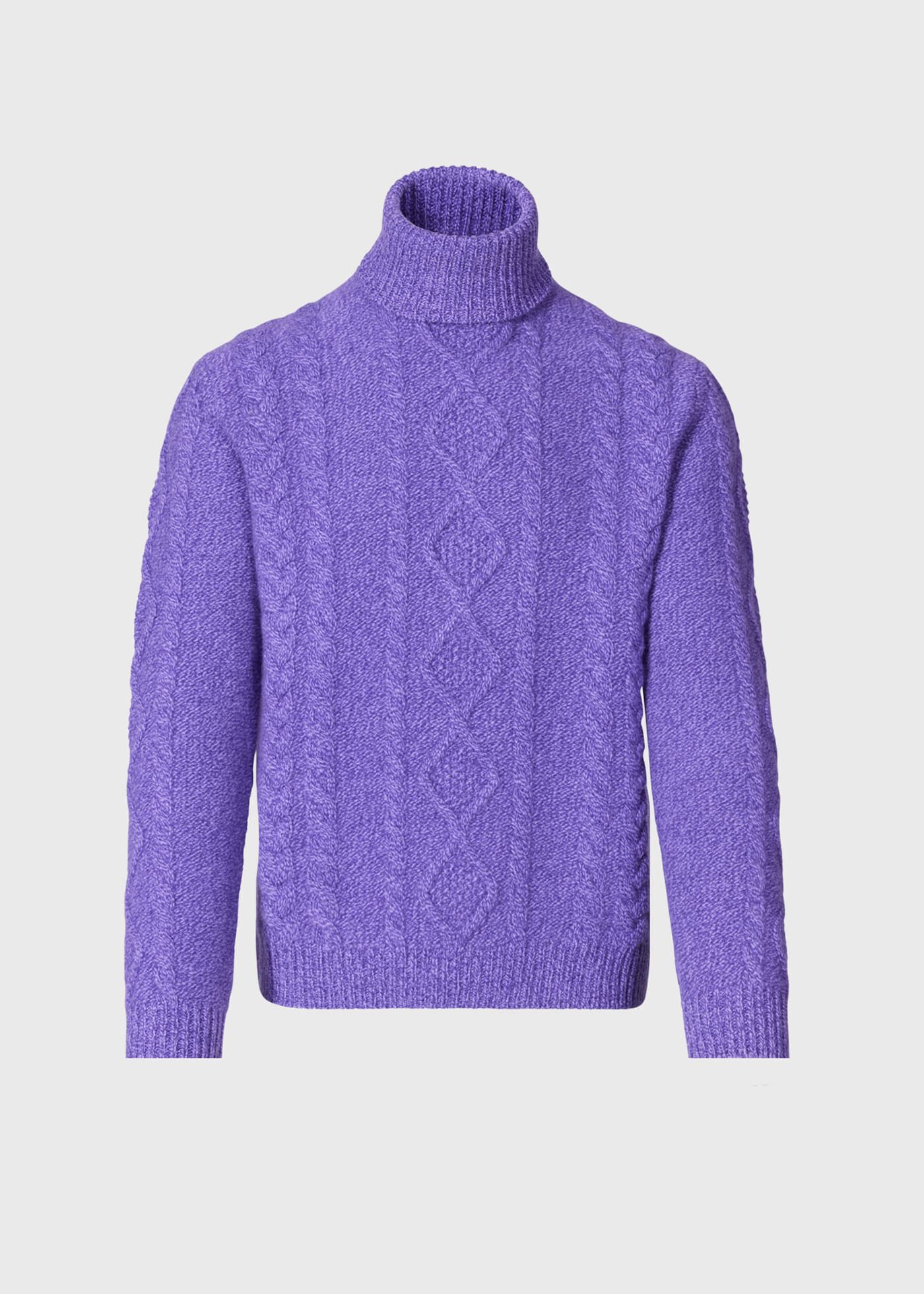 Aran Cable Turtleneck Sweater
