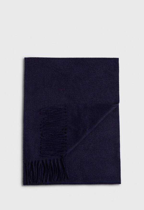 Paul Stuart Cashmere Solid Color Scarf with Embroidered Logo, image 8