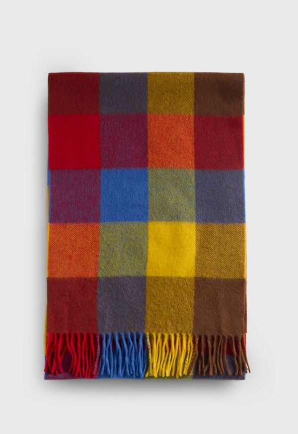 Paul Stuart Woven Cashmere Buffalo Check Scarf, image 2