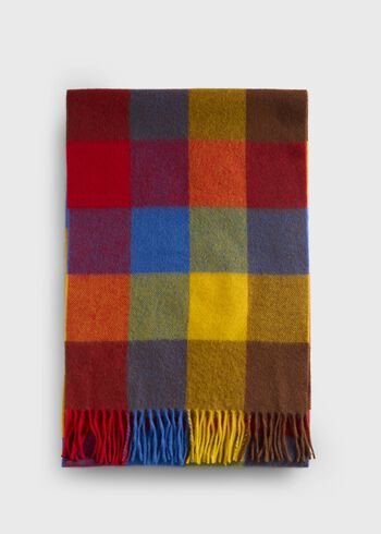 Paul Stuart Woven Cashmere Buffalo Check Scarf