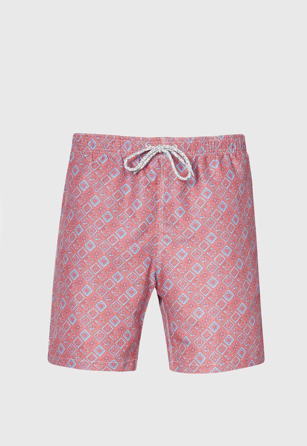 Paul Stuart Geometric Print Swim Trunk, image 1