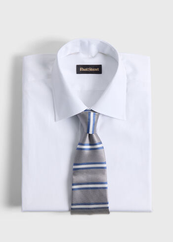 Paul Stuart Woven Silk Horizontal Bar Stripe