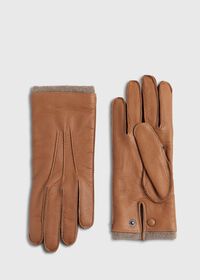 Paul Stuart Leather Glove with Contrast Cashmere Inset, thumbnail 1