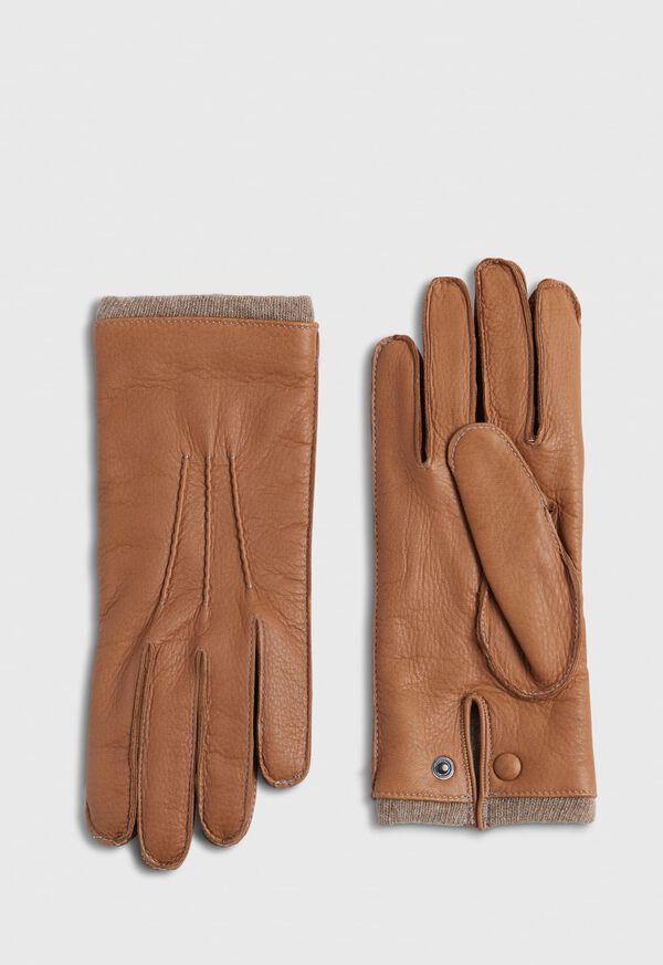 Paul Stuart Leather Glove with Contrast Cashmere Inset, image 1