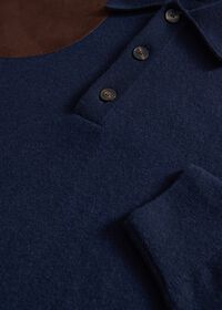 Paul Stuart Cashmere Polo with Suede Trim, thumbnail 3