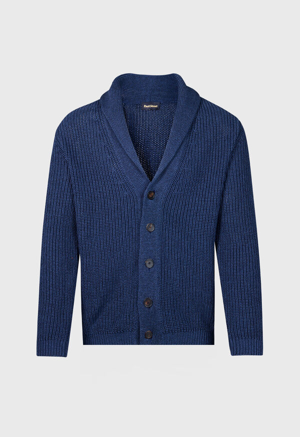Paul Stuart Ribbed Shawl Collar Cardigan, image 1
