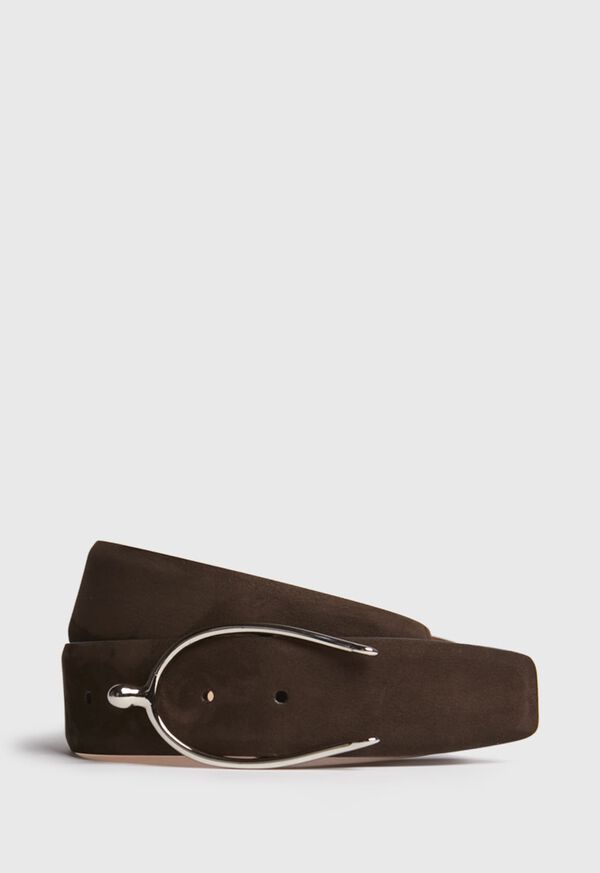 Paul Stuart Nubuck Belt with Equestrian Buckle, image 1