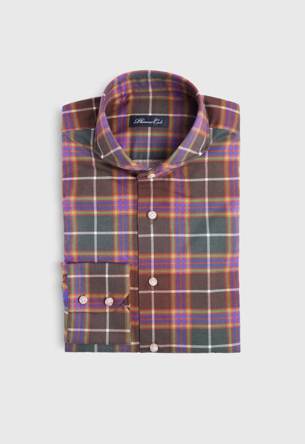 Paul Stuart Cotton Printed Plaid Sport Shirt, image 1