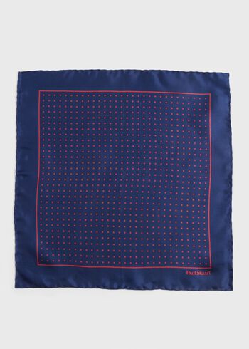 Paul Stuart Silk Twill Dot Print Pocket Square