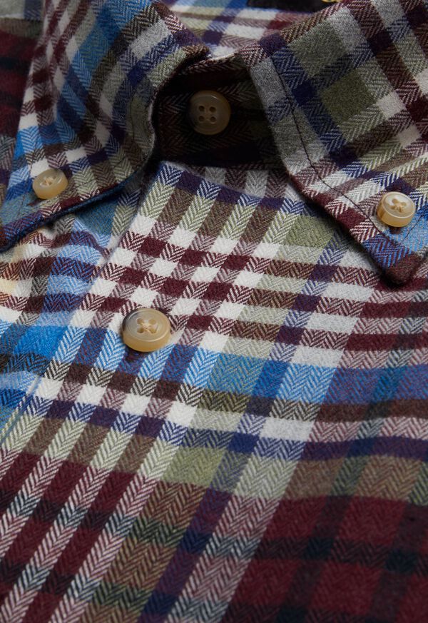 Paul Stuart Cotton Plaid Flannel Sport Shirt, image 2