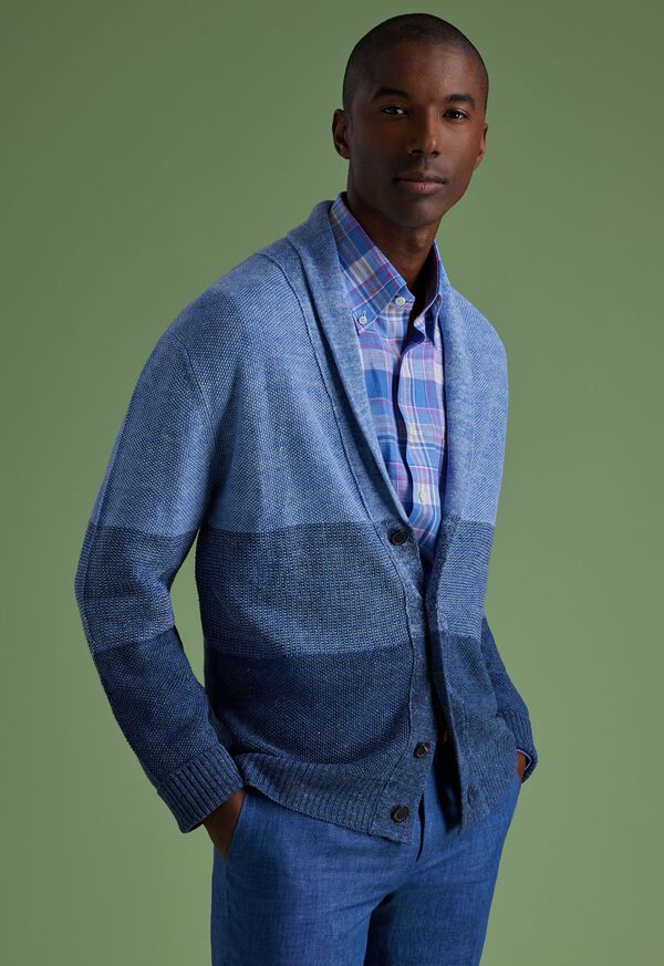 Paul Stuart Linen Rice Stitch Dégradé Cardigan, image 2