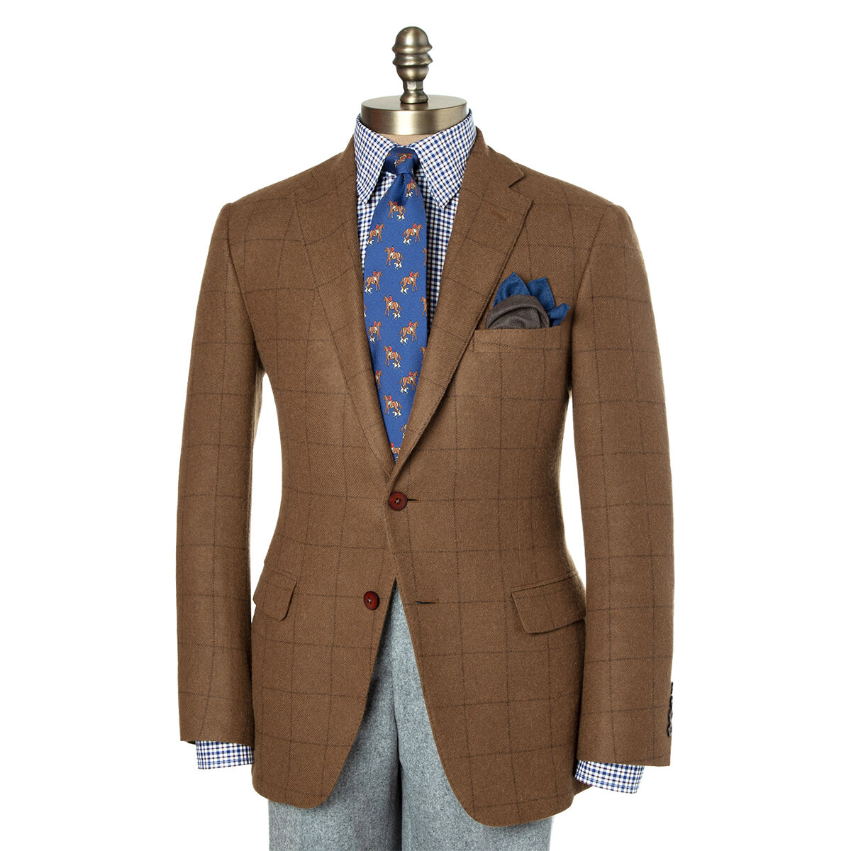Camel Hair Windowpane Sports Jacket