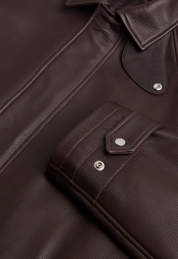 Paul Stuart Leather Zip Up Coat, image 2