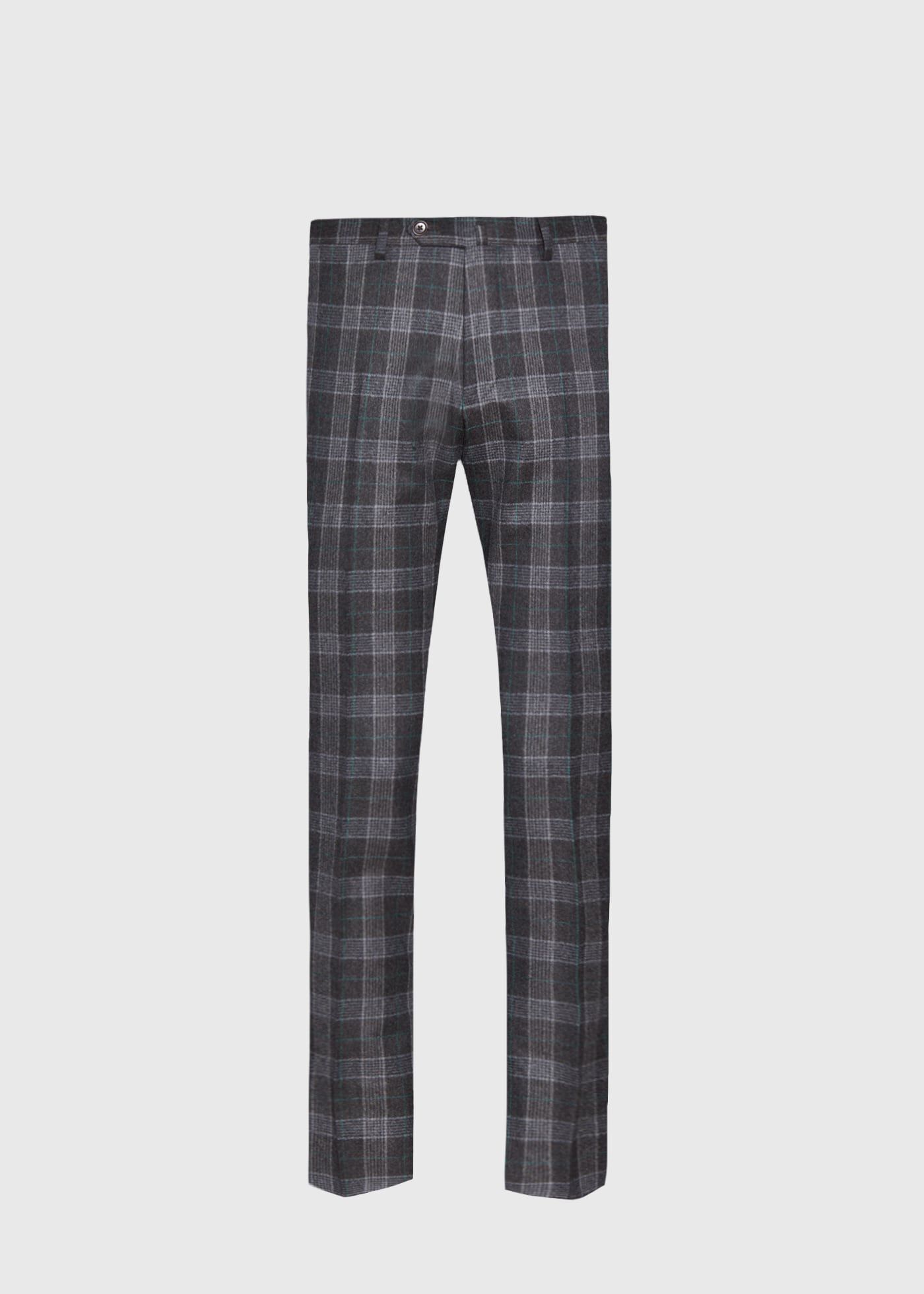 Grey Plaid Wool Suit