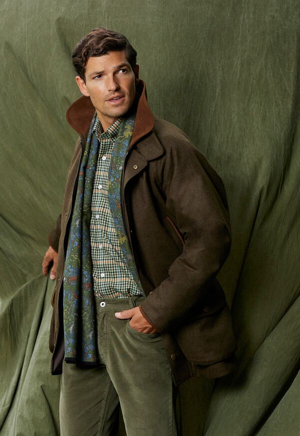 Paul Stuart Wool Loden Field Coat with Contrast Interior, image 2