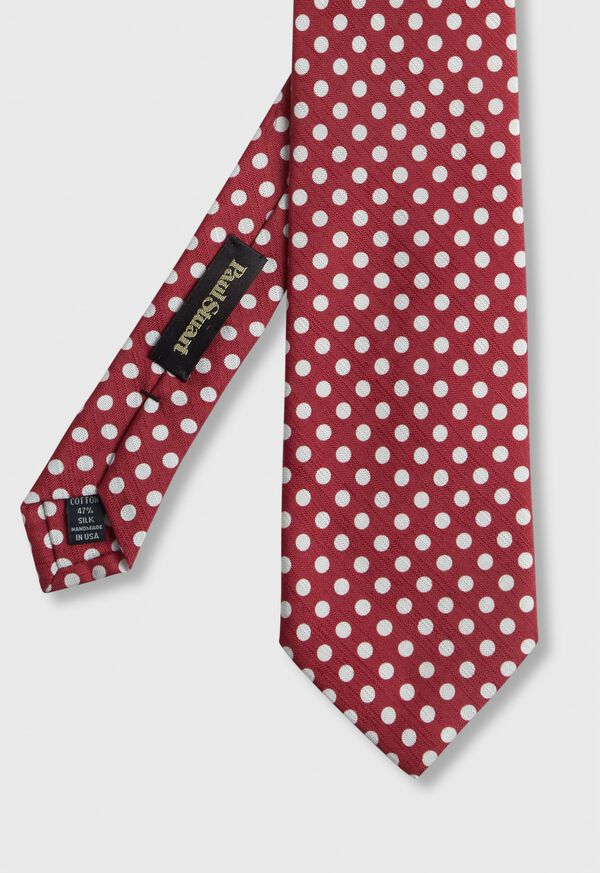 Paul Stuart Printed Silk & Cotton Polka Dot Tie, image 3