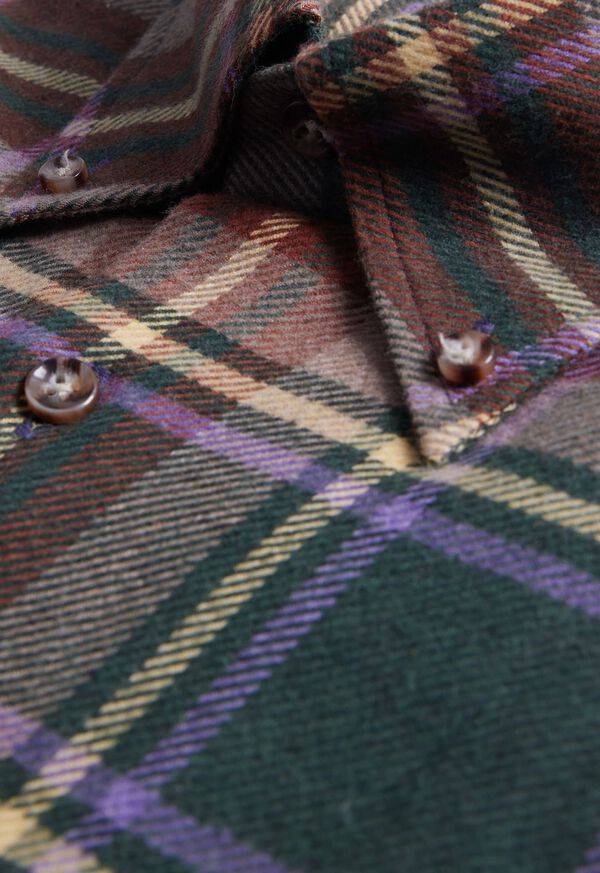 Paul Stuart Flannel Plaid Sport Shirt, image 2