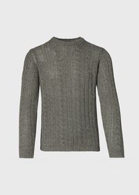 Paul Stuart Mélange Cable Crewneck Sweater, thumbnail 1
