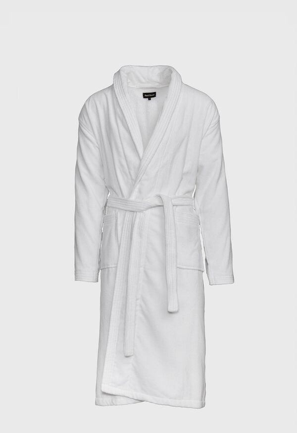 Paul Stuart Navy Terry Cotton Velour Robe, image 3
