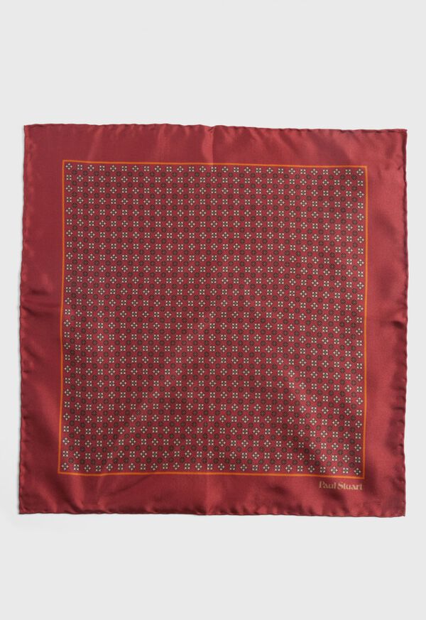 Paul Stuart Silk Floral Medallion Pocket Square, image 2