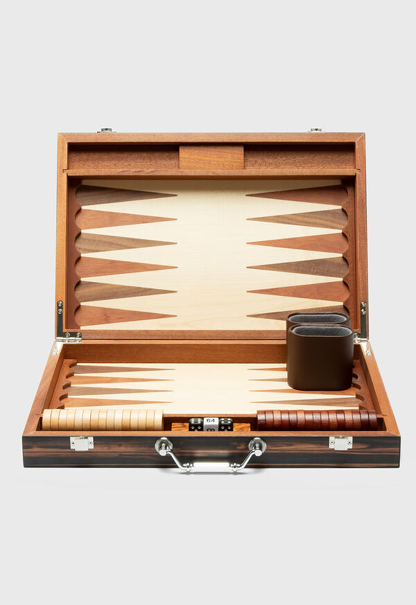 Paul Stuart Matte Ebony Backgammon Set, image 1