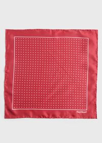 Paul Stuart Silk Twill Dot Print Pocket Square, thumbnail 2