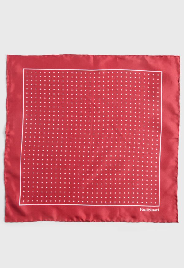 Paul Stuart Silk Twill Dot Print Pocket Square, image 2