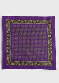 Paul Stuart Printed Silk Medallion and Paisley Pocket Square, thumbnail 2
