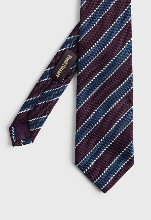 Paul Stuart Woven Silk Jacquard Two Color Stripe Tie, image 1