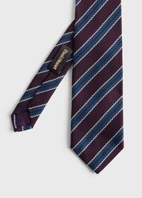Paul Stuart Woven Silk Jacquard Two Color Stripe Tie, thumbnail 1