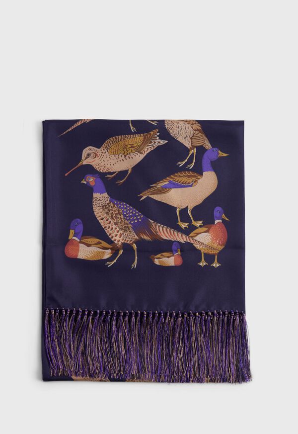 Paul Stuart Silk Pheasant Motif Scarf, image 2