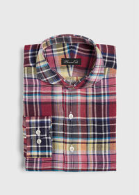 Paul Stuart Linen Plaid Sport Shirt, thumbnail 1