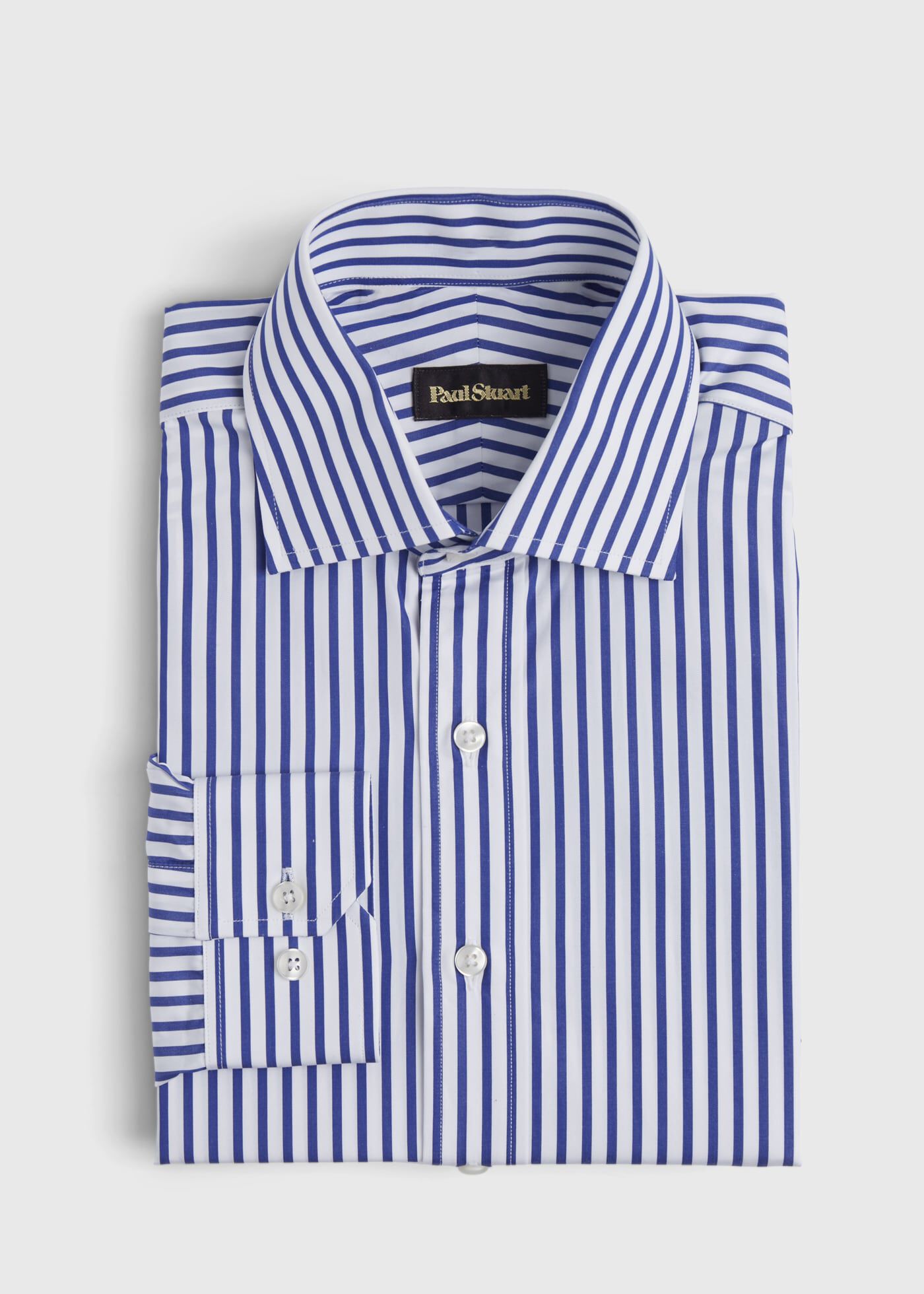 Blue white striped dress shirt discount