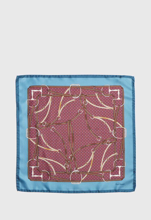 Paul Stuart Belt & Bit Pocket Square With Contrast Border, image 2