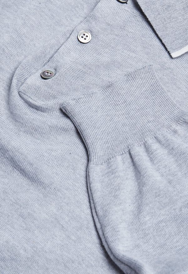 Paul Stuart Long Sleeve Polo with Contrast Trim, image 2