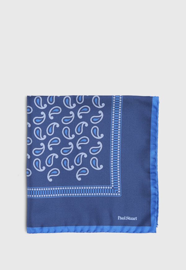 Paul Stuart Tossed Pine Dotted Border Pocket Square, image 2