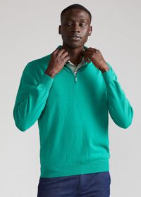 Paul Stuart Lightweight Cashmere Quarter Zip Sweater, thumbnail 7