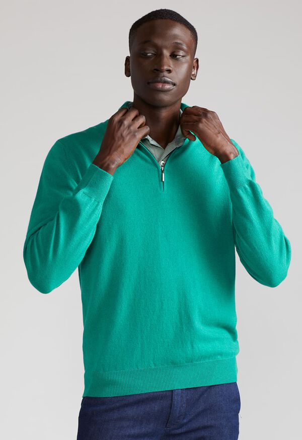 Paul Stuart Lightweight Cashmere Quarter Zip Sweater, image 7