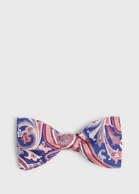Paul Stuart Silk and Linen Paisley Bowtie, thumbnail 1